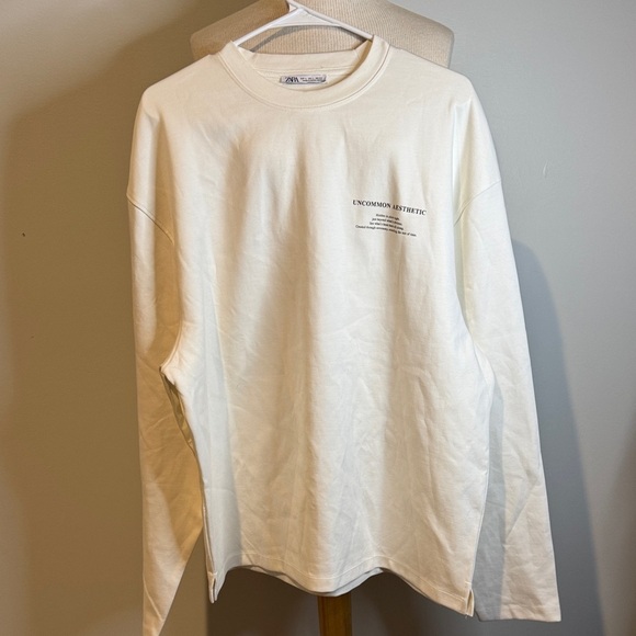 Zara Tops - Zara Cream Long Sleeve Shirt sz L heavy soft material